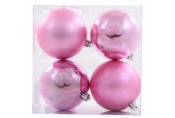 Набор пластиковых шаров, 80 мм, 4 штуки, цвет: розовый